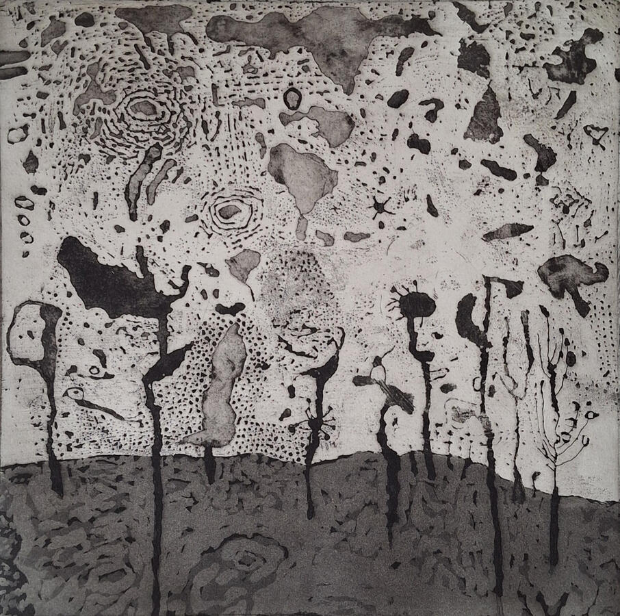 A Forest Hidden in Light, 25x25cm, Etching, Numerous private collections