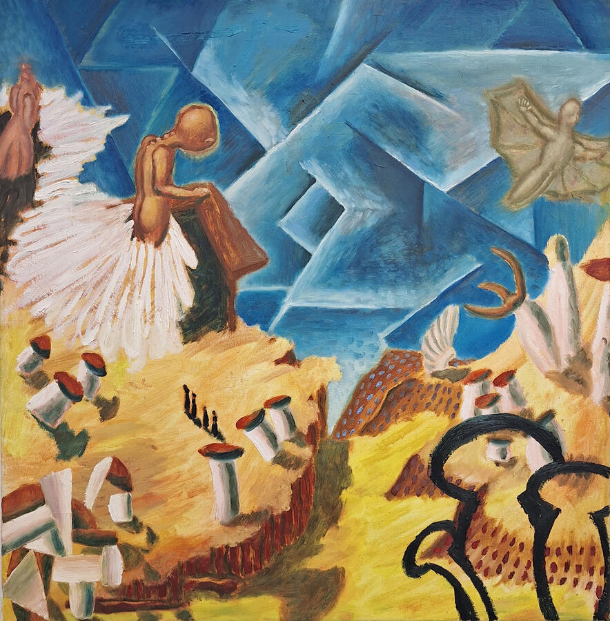 Psychic Stillife, 80x80cm, Öl auf Leinwand