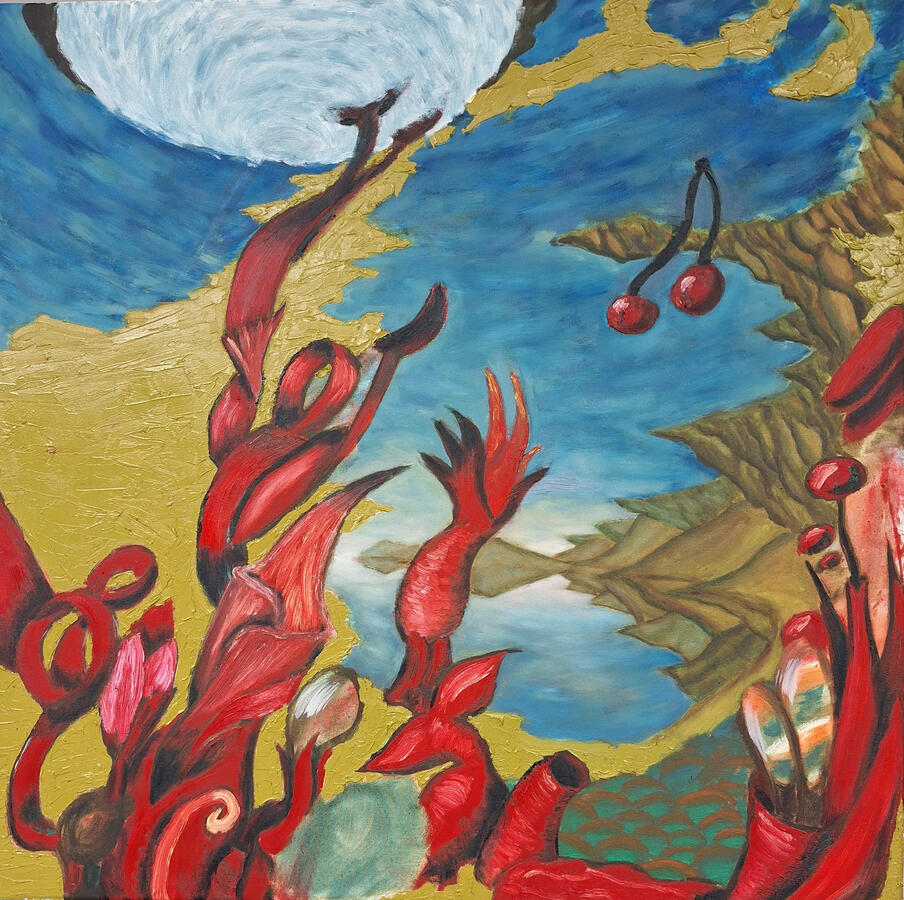 Atlas, 80x80cm, Öl auf Leinwand
