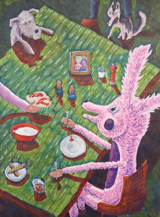 Breakfast, 60x42, Acrylic on Paper Breakfast, 60x42, Acrylic on Paper