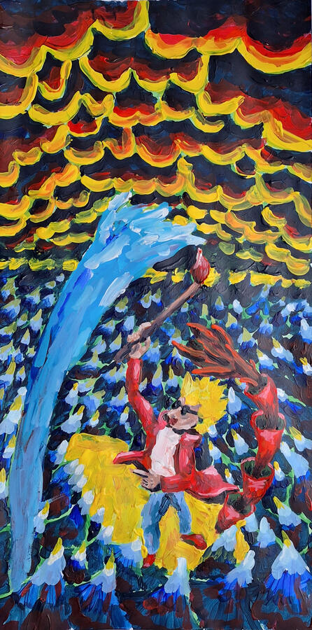 Der Malier, 60x30cm, Acrylic on Paper Der Malier, 60x30cm, Acrylic on Paper