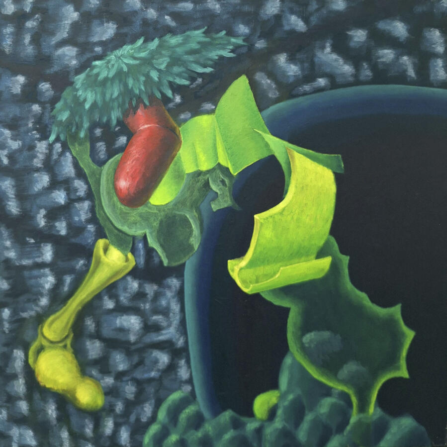 Booshman, 80x80cm, Öl auf Leinwand
