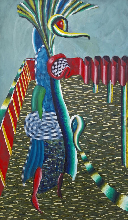 Volti, 80x45cm, Öl auf Leinwand