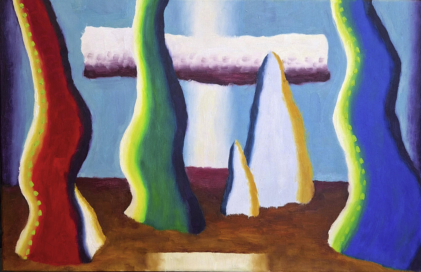 Vorhang (Tryptichon2), 45x80cm, Öl auf Leinwand