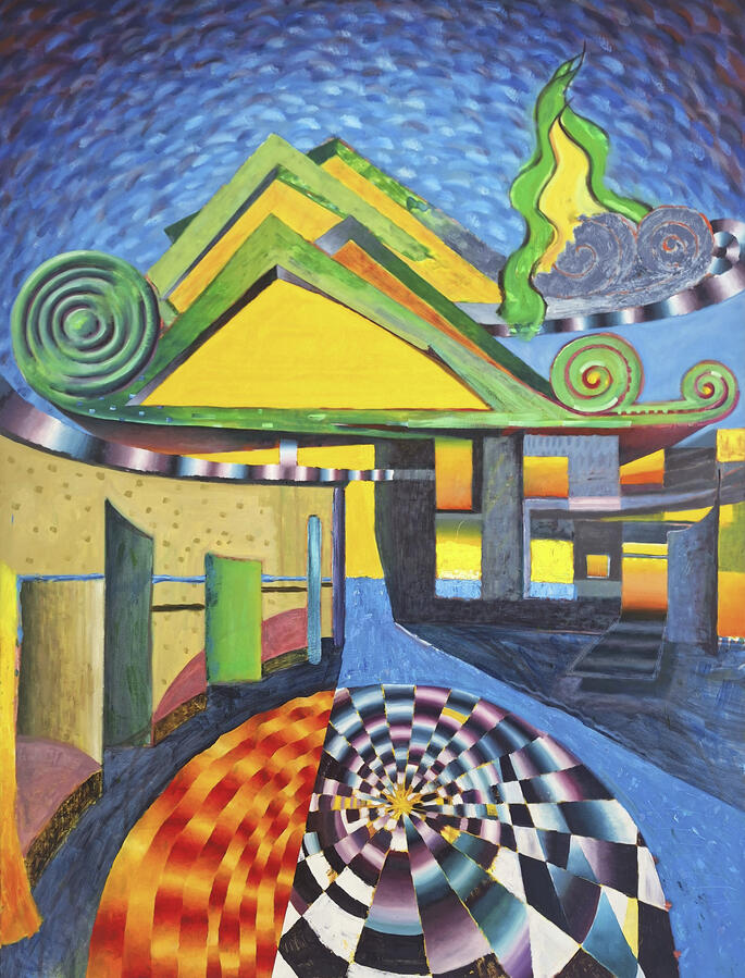 Pantheon des Gelbes, 195x150cm, Öl auf Leinwand